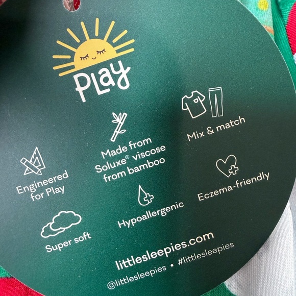 Little Sleepies Green and Red Holiday Dress - Picture 5 of 5